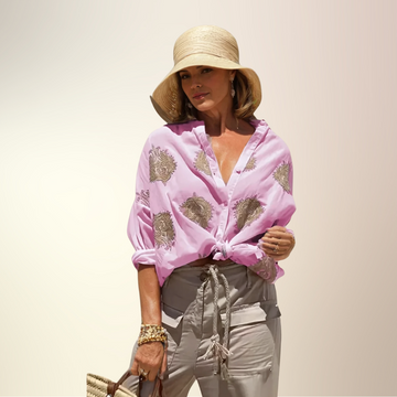 Boho-Embroidered Relaxed Fit Blouse