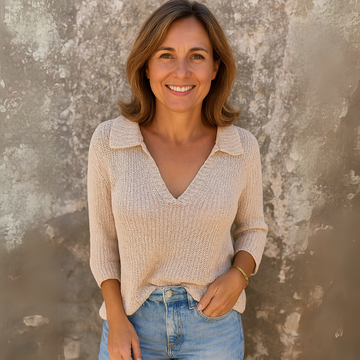 Crochet V-Neck Collar Top
