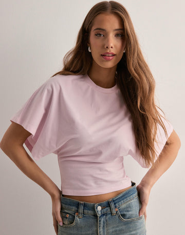 Oversized Cotton T-Shirt with Wide Sleeves