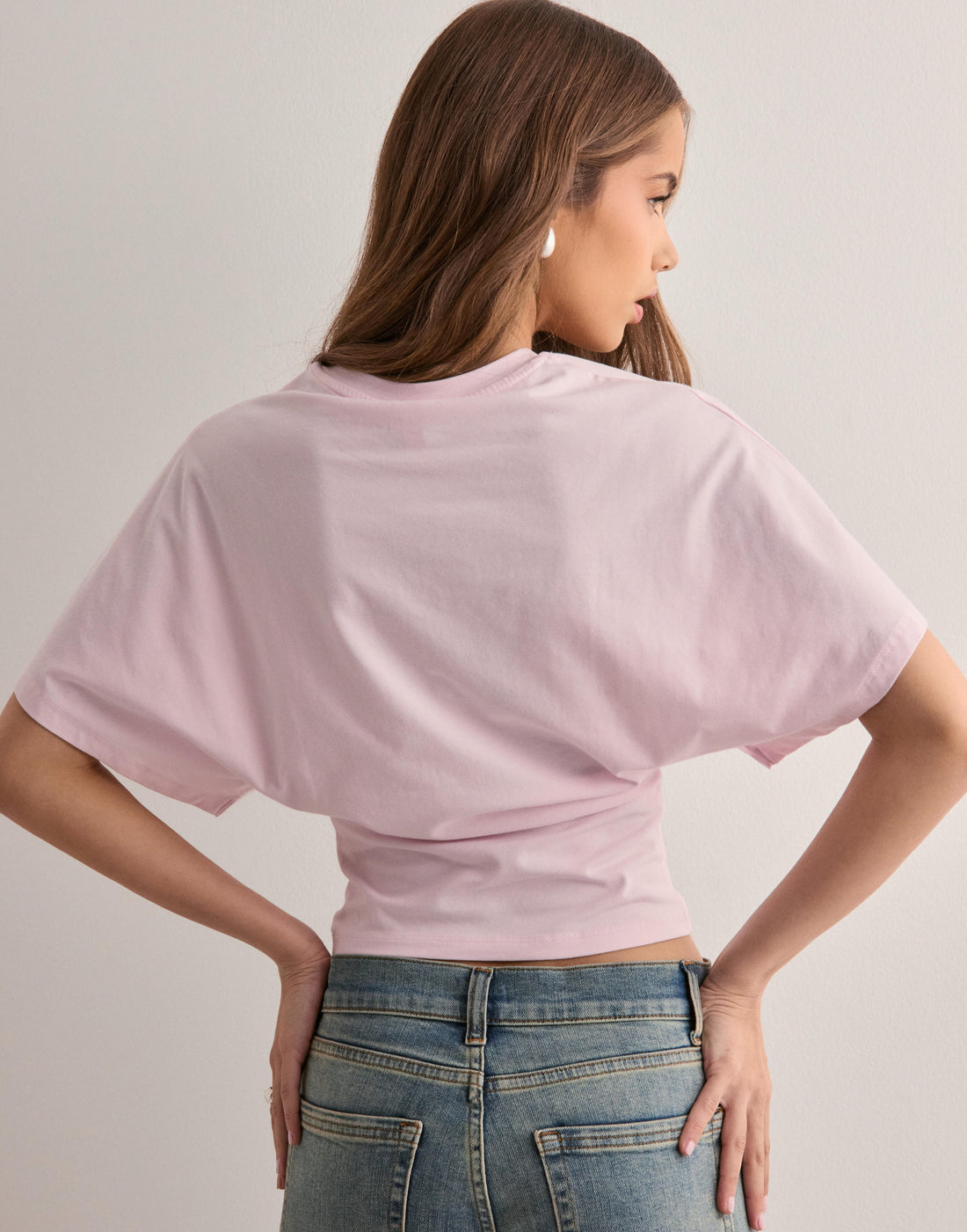 Oversized Cotton T-Shirt with Wide Sleeves