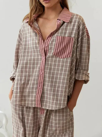 Long Sleeve Pyjama Shirt and Drawstring Pants Set