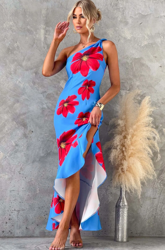One-Shoulder Bloom Maxi Dress