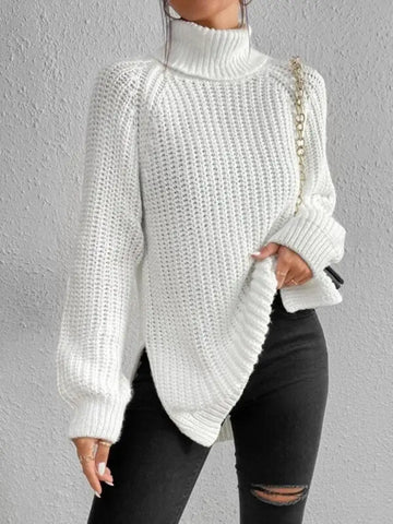 Oversized Knit Turtleneck Pullover Sweater