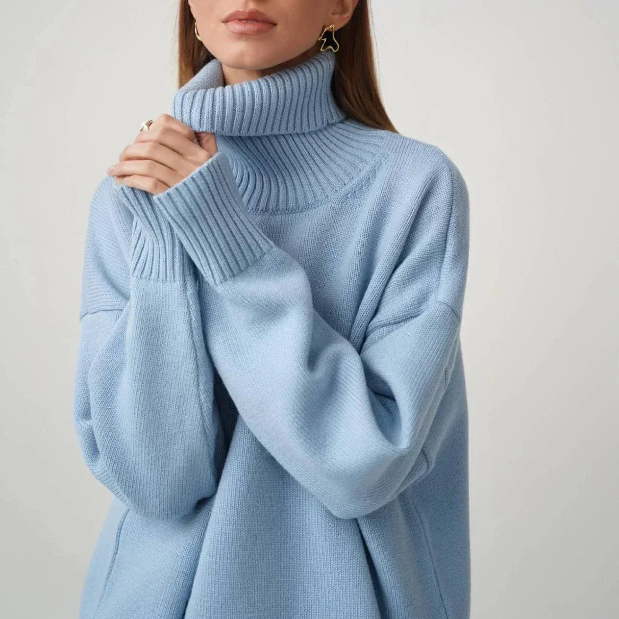 Relaxed Fit Cozy Turtleneck Sweater