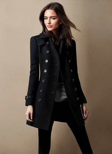 Classic Double-Breasted Tailored Coat