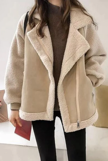 Oversized Zip Shearling Jacket