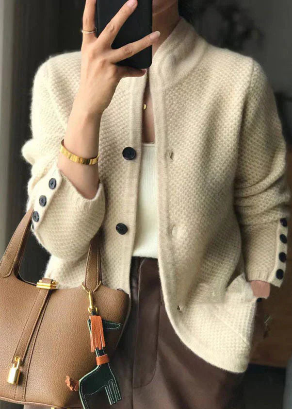 Chunky Knit Wool Blend Cardigan