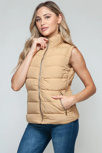 Cropped Zip-Up Puffer Vest