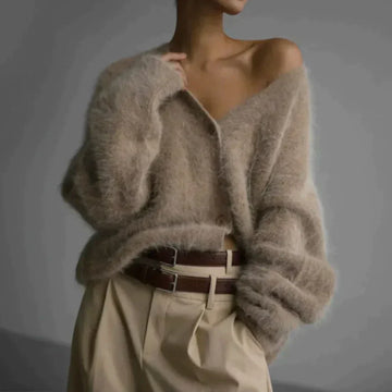 Oversized Soft Wool Blend Cardigan